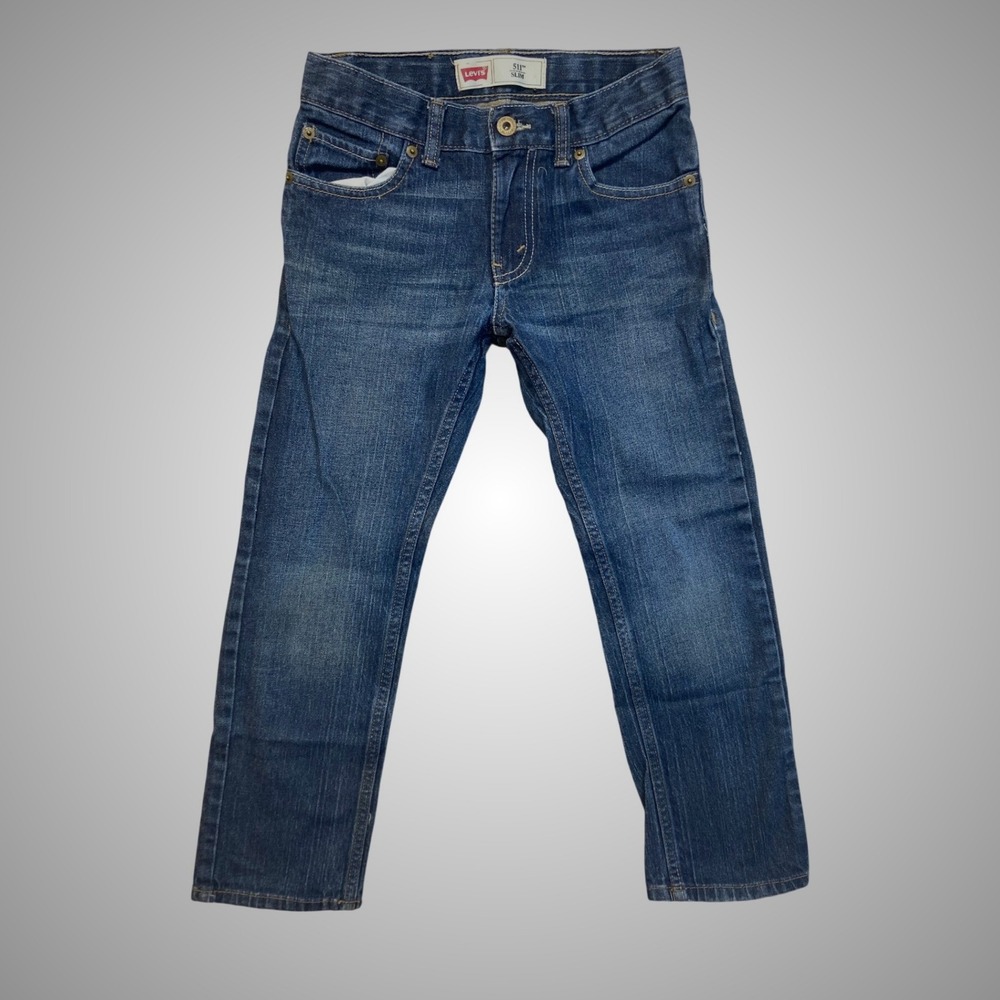 Levi's 511 Slim Jeans Kids Size 8 Regular Blue Excellent‎ Adjustable Waist